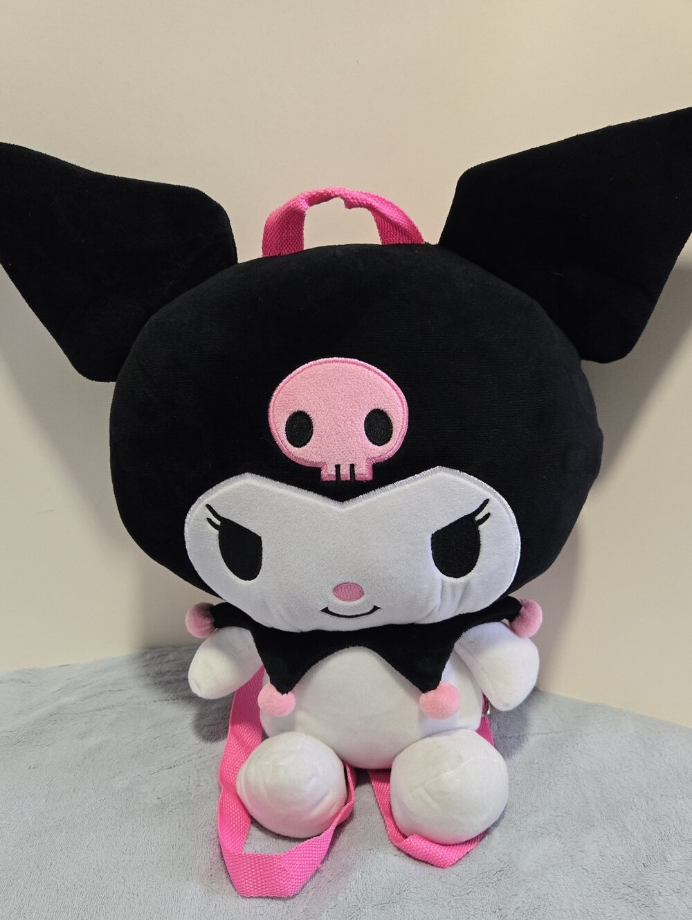 BIOWORLD -Hello Kitty and Friends Kuromi Plushie Backpack- Size 19" - Pink&Black
